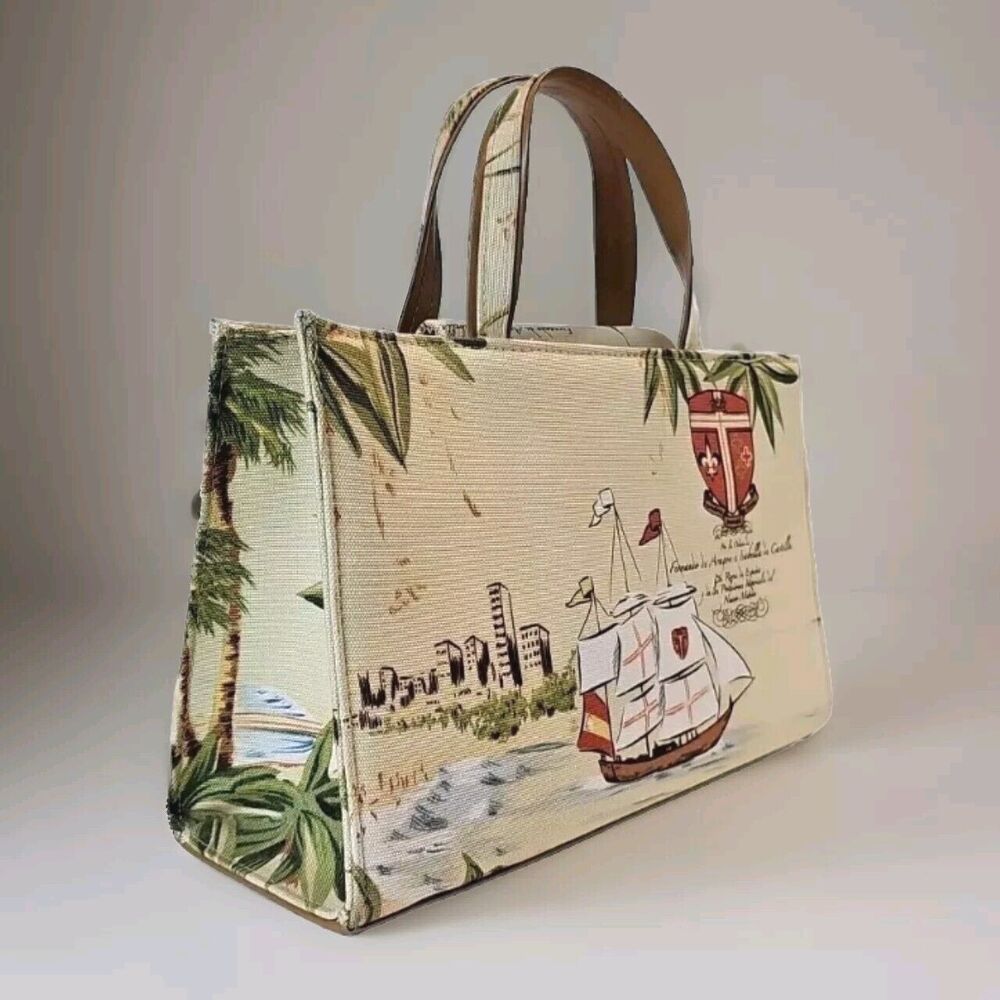 Canvas Sequined Purse Handbag Fernando & Isabella Ship Parrot